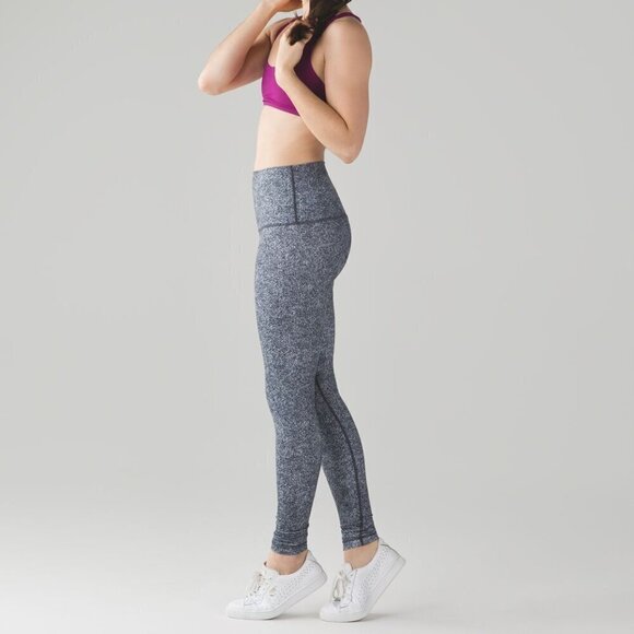 Lululemon Wunder Under Pant (Hi-Rise) Rio Mist White Black - Picture 3 of 14